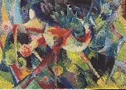 Franz Marc Deer in flower garden oil painting